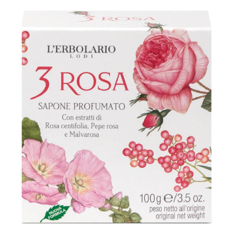 3 ROSA SAPONE PROFUMATO 100G